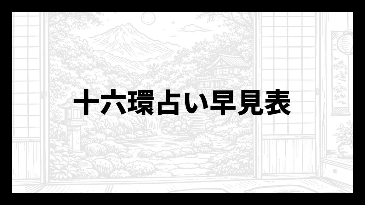 十六環占い早見表:2000年~2009年生まれ